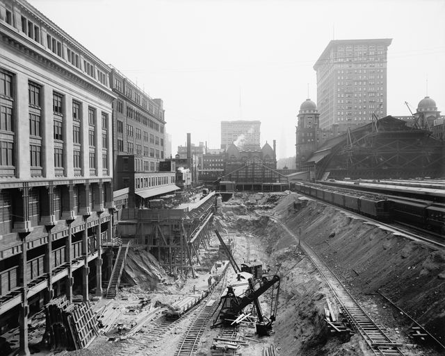 Excavation for Grand Central Terminal, circa 1908.